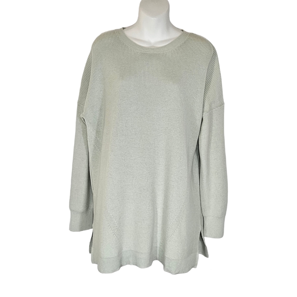 Magaschoni Crew Neck Sweater Light Green Size Large